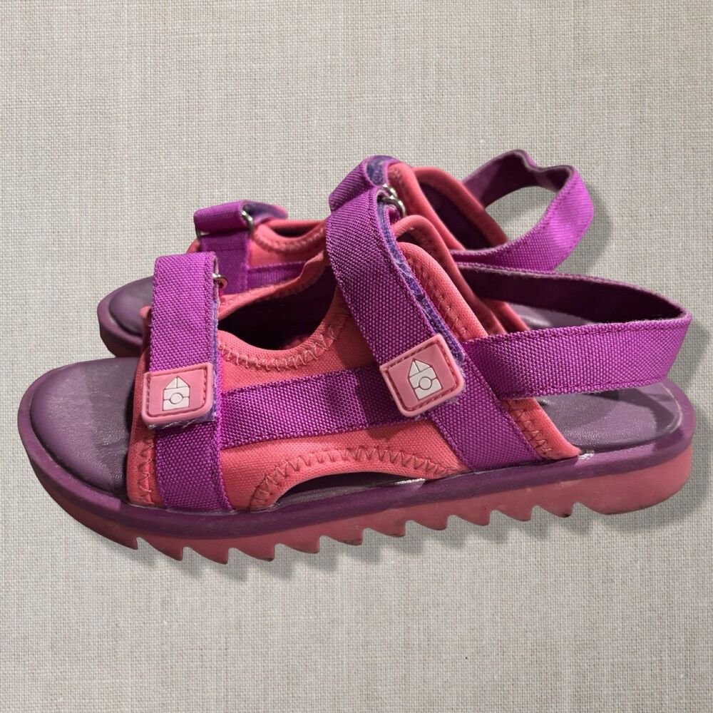 Oomphies Kids Sport Sandals Purple Pink Hook & Loop Youth Size 12